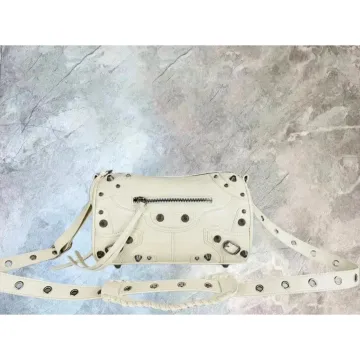 Balenciaga City Mini Leather Shoulder Bag Cream