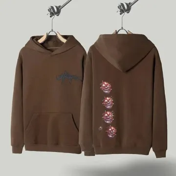 Brown Graphic Pullover Hoodie