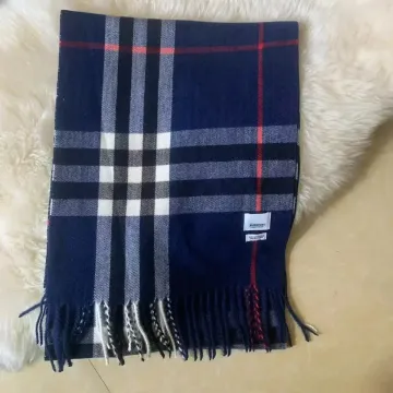 Burberry Classic Check Scarf Navy & Red