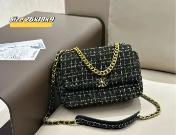 Chanel Classic Flap Black Tweed Chain Bag