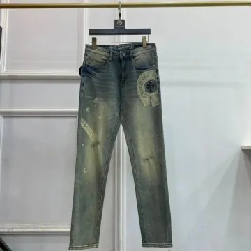 Washed Distressed Denim Jeans