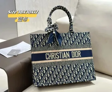 Dior Book Tote Blue Canvas Bag