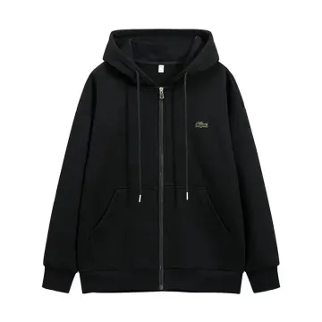 Lacoste Black Crocodile Zip-Up Hoodie