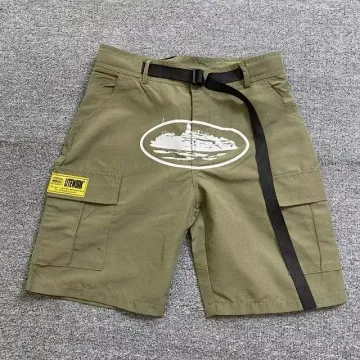 Olive Cargo Shorts with Belt