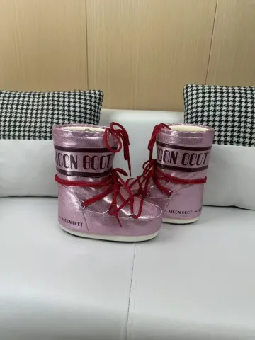 Moon Boot Pink Glitter Snow Boots