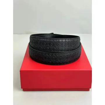 Salvatore Ferragamo Gancini Belt Black Leather