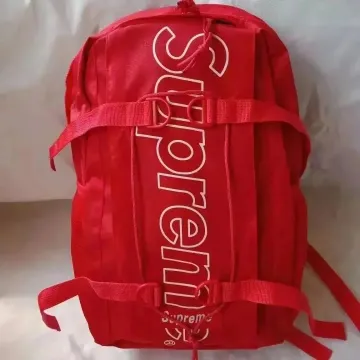 Supreme Red Backpack with White Logo
